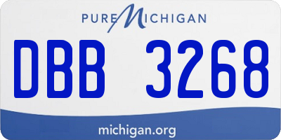 MI license plate DBB3268