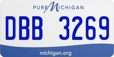 MI license plate DBB3269