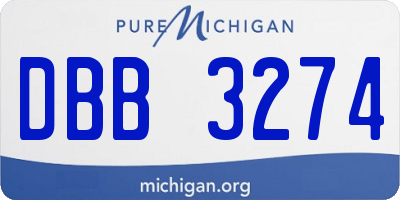 MI license plate DBB3274