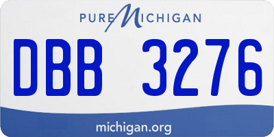 MI license plate DBB3276