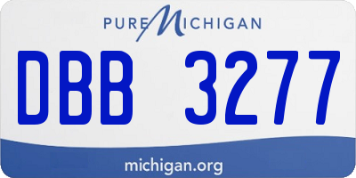 MI license plate DBB3277