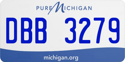 MI license plate DBB3279