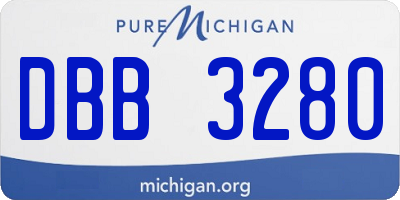 MI license plate DBB3280