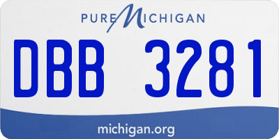 MI license plate DBB3281