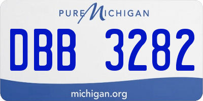 MI license plate DBB3282