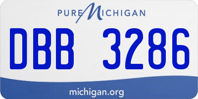 MI license plate DBB3286