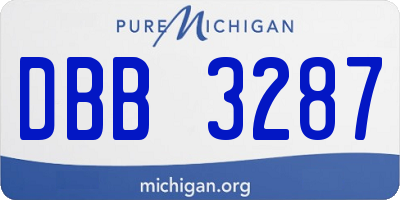 MI license plate DBB3287