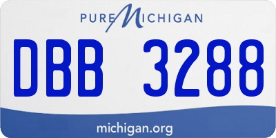 MI license plate DBB3288