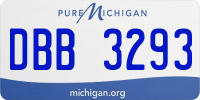 MI license plate DBB3293