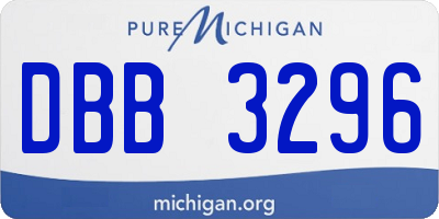 MI license plate DBB3296