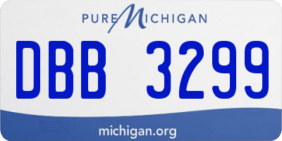 MI license plate DBB3299