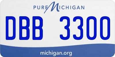 MI license plate DBB3300