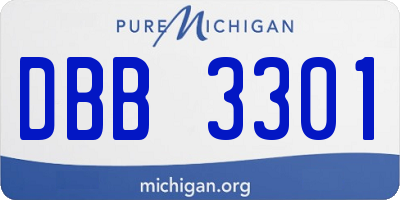 MI license plate DBB3301