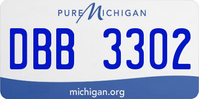 MI license plate DBB3302