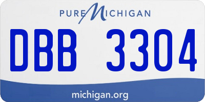 MI license plate DBB3304