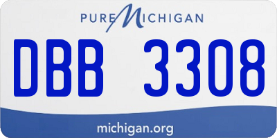 MI license plate DBB3308