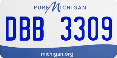 MI license plate DBB3309