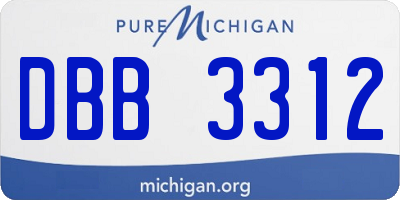 MI license plate DBB3312
