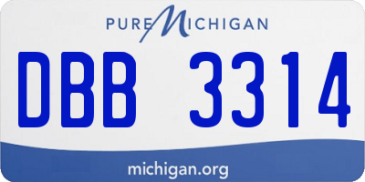 MI license plate DBB3314
