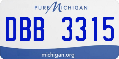 MI license plate DBB3315
