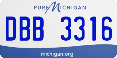 MI license plate DBB3316