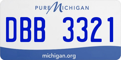 MI license plate DBB3321