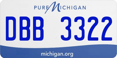 MI license plate DBB3322