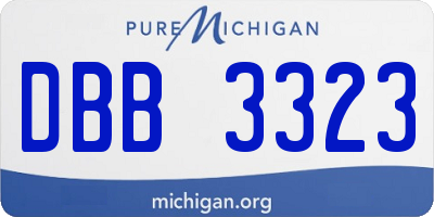 MI license plate DBB3323