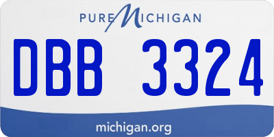 MI license plate DBB3324