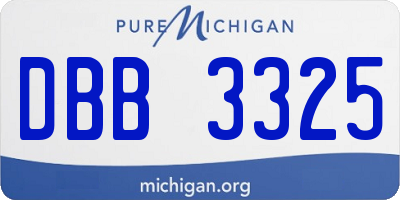 MI license plate DBB3325