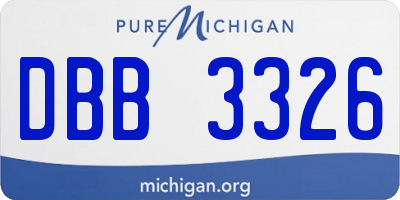 MI license plate DBB3326