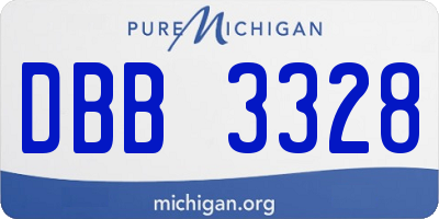 MI license plate DBB3328