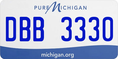 MI license plate DBB3330
