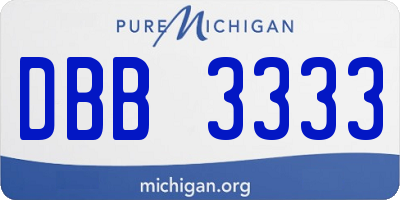 MI license plate DBB3333