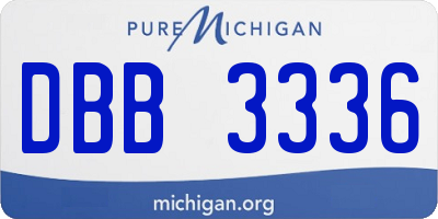 MI license plate DBB3336