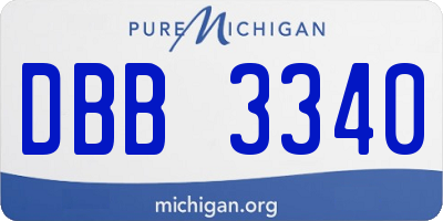 MI license plate DBB3340