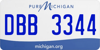 MI license plate DBB3344
