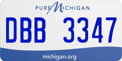 MI license plate DBB3347