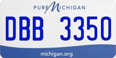 MI license plate DBB3350