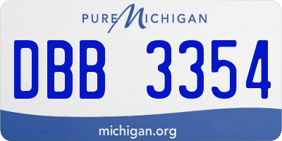 MI license plate DBB3354