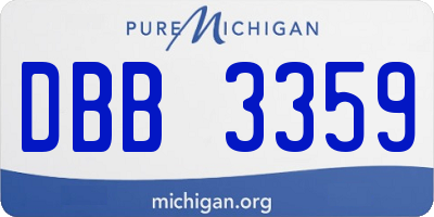 MI license plate DBB3359