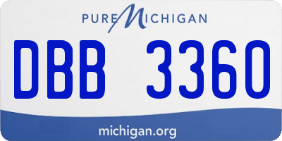 MI license plate DBB3360