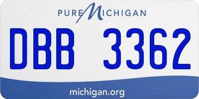 MI license plate DBB3362