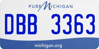 MI license plate DBB3363