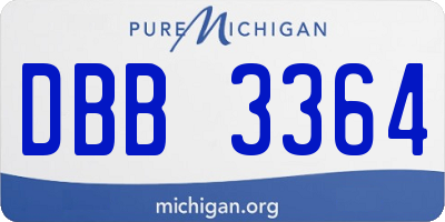 MI license plate DBB3364