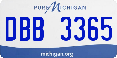 MI license plate DBB3365