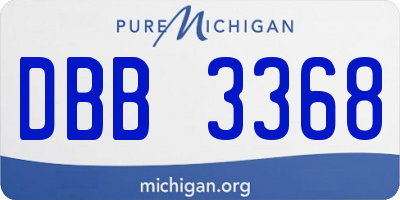 MI license plate DBB3368