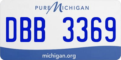 MI license plate DBB3369