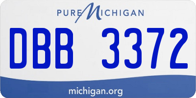 MI license plate DBB3372