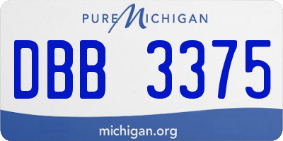 MI license plate DBB3375